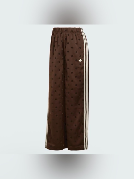 adidas Pants - adidas Brown SATIN POLKA DOTS WIDE LEG PANT